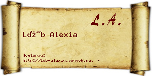 Löb Alexia névjegykártya